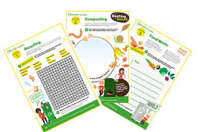 Worksheets on recycling suitable for learning activities