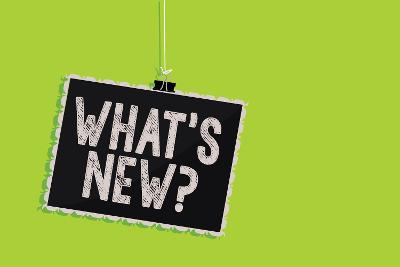 Banner that says What's new on a green background